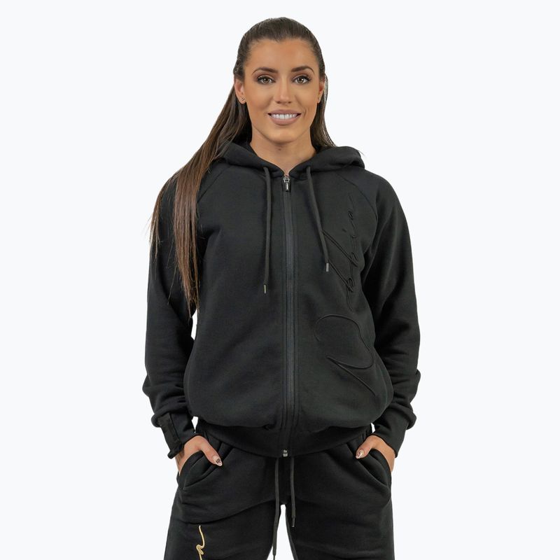 Damen Hoodie Sweatshirt NEBBIA Signature Intense black/gold