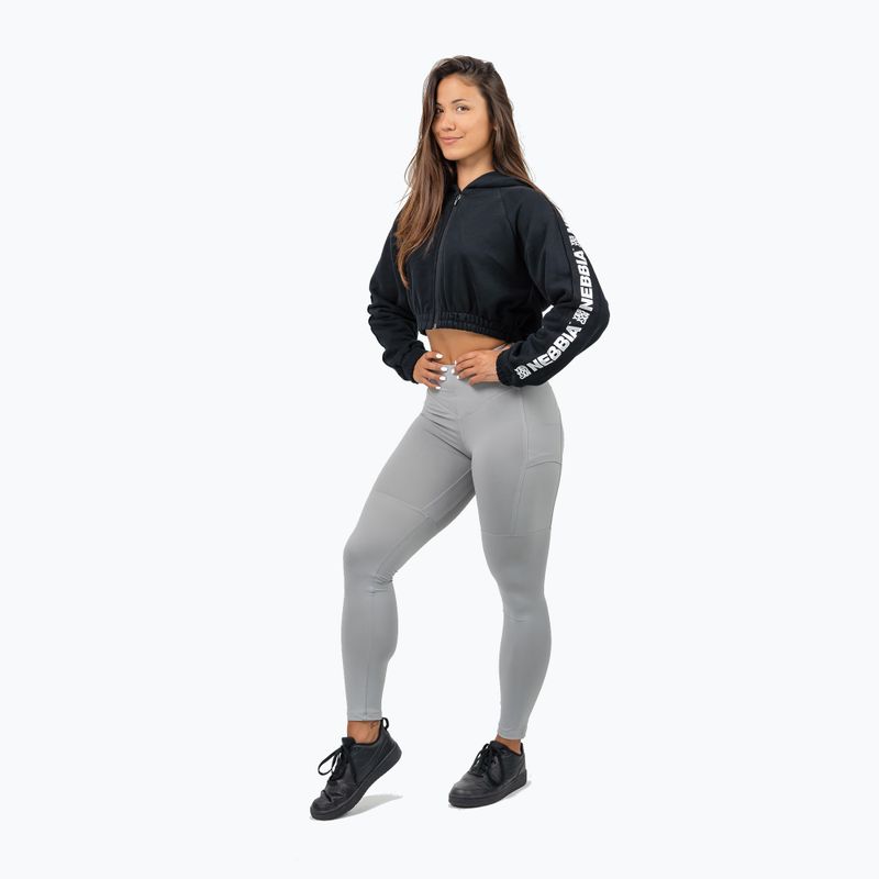 Damen Hoodie Sweatshirt NEBBIA Crop Hoodie Iconic black 2