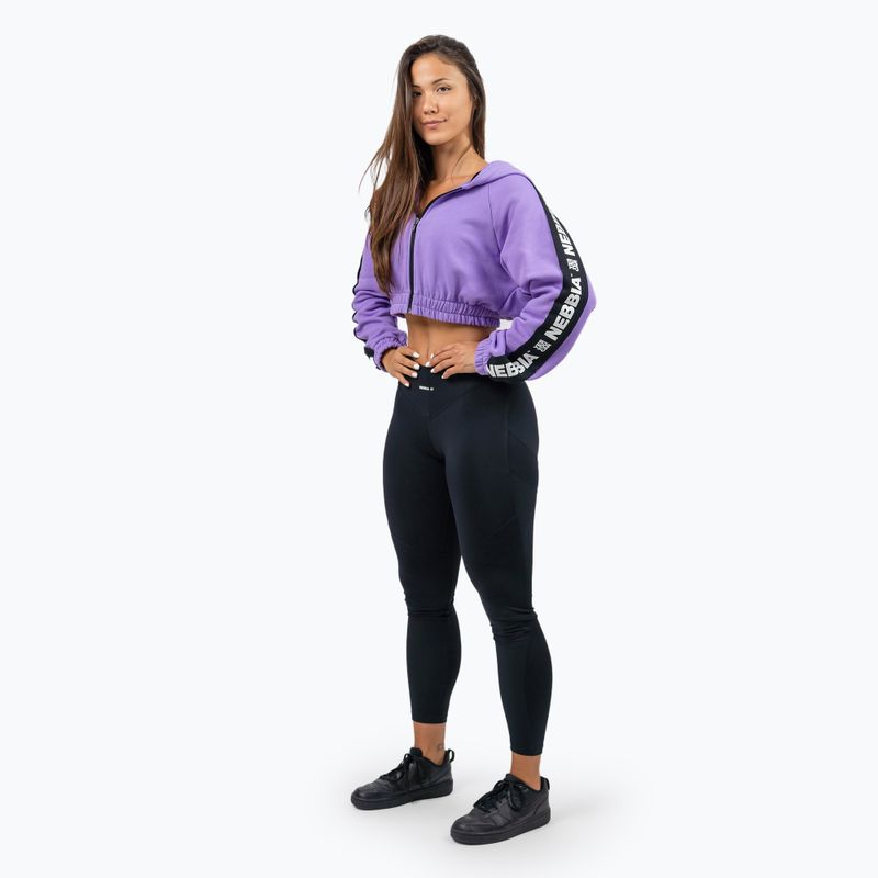 Damen Hoodie Sweatshirt NEBBIA Crop Hoodie Iconic lila 2