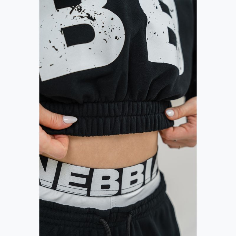 Training Hoodie Damen NEBBIA Training Cropped Hoodie Muscle Mommy black 5