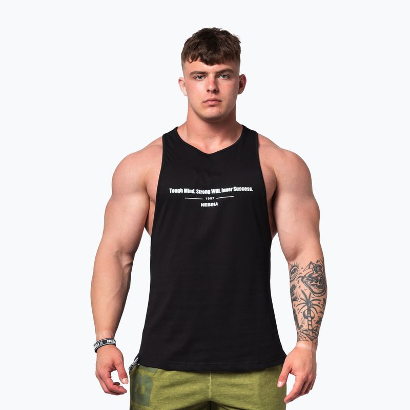 Herren-Trainings-Tanktop NEBBIA Flexin schwarz