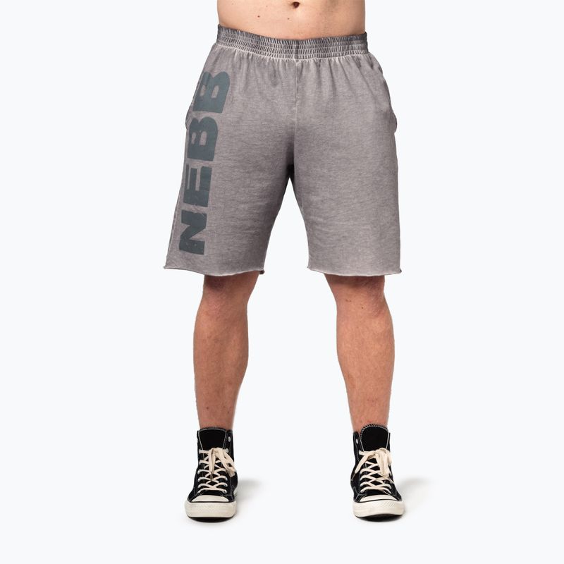 Trainingsshorts Herren NEBBIA Washed-Off NO BS light grey