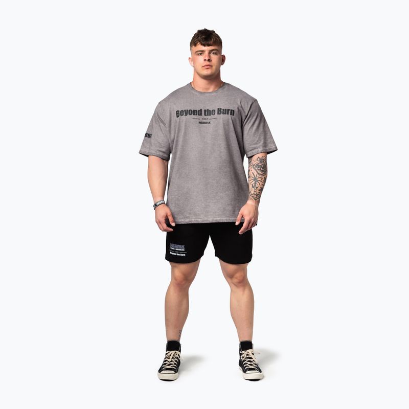 Trainingsshirt Herren NEBBIA Washed-Off Heavyweight Grind light grey 2