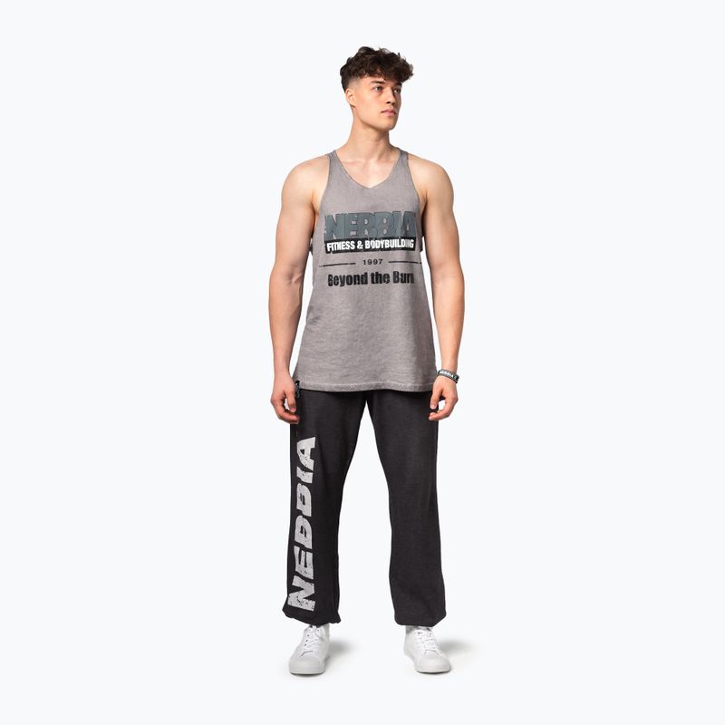Trainings Tank Top Herren NEBBIA Washed-Off Stringer Max Out light grey 2