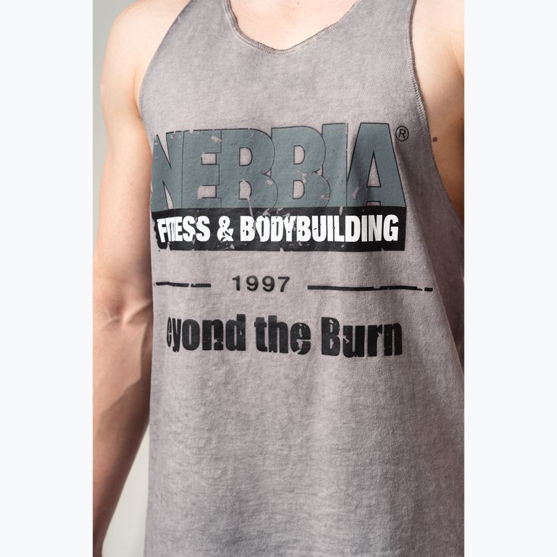 Trainings Tank Top Herren NEBBIA Washed-Off Stringer Max Out light grey 4