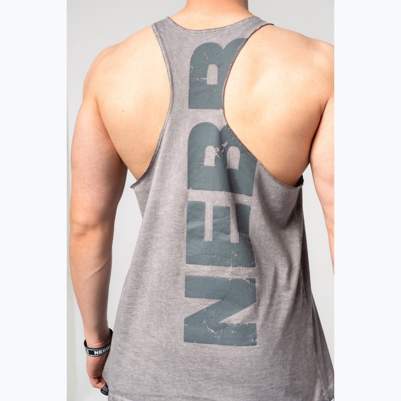 Trainings Tank Top Herren NEBBIA Washed-Off Stringer Max Out light grey 5