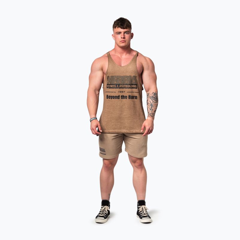 Trainings Tank Top Herren NEBBIA Washed-Off Stringer Max Out light brown 2