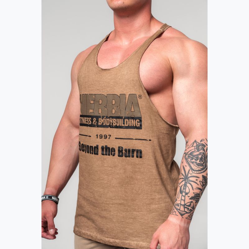 Trainings Tank Top Herren NEBBIA Washed-Off Stringer Max Out light brown 4