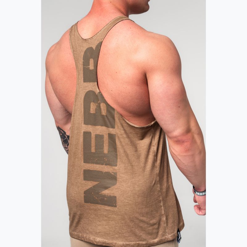 Trainings Tank Top Herren NEBBIA Washed-Off Stringer Max Out light brown 5