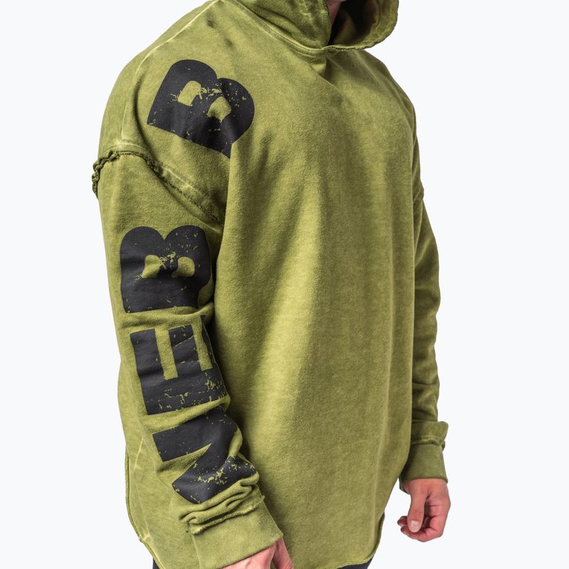 Training Hoodie Herren NEBBIA Washed-Off Hoodie NO BS green 5