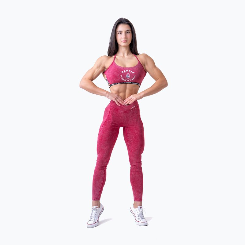 Trainingsleggings Damen NEBBIA Washed High Waisted Legacy red 2