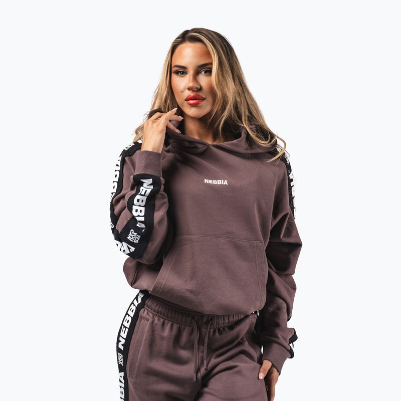 Damenpullover NEBBIA Off-Duty Hoodie dark brown