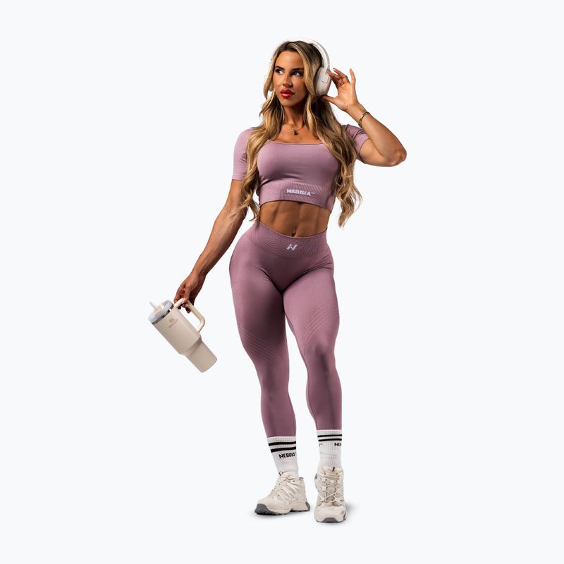 Damen-Trainingsleggings NEBBIA Flow Seamless Maximum Push-Up pink 2