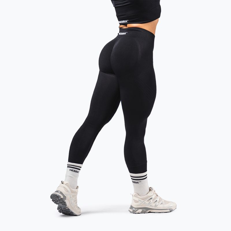 Damen-Trainingsleggings NEBBIA Flow Seamless Push Up Black 3