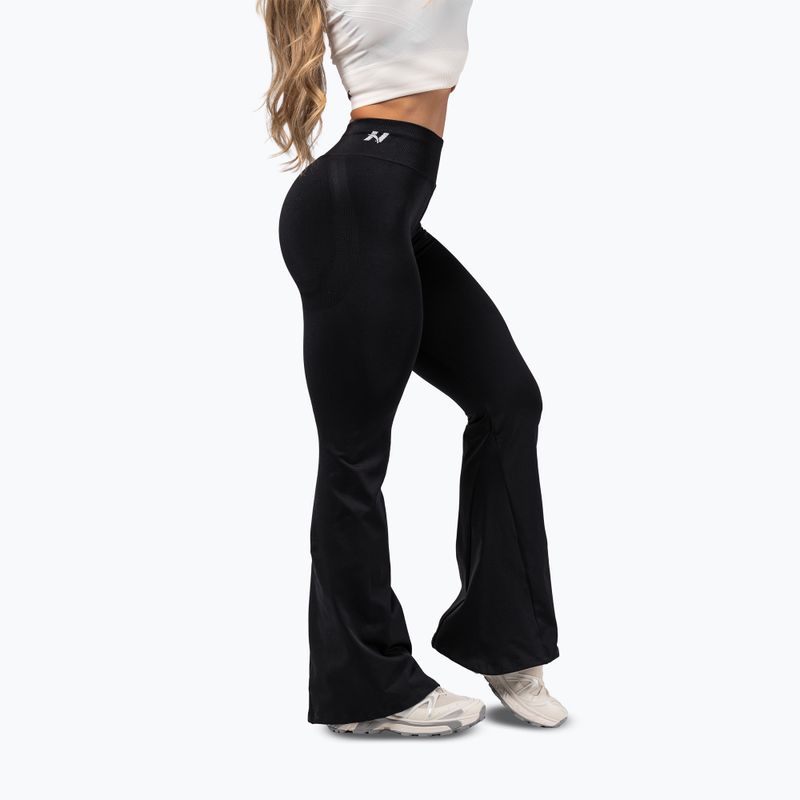 Damen-Trainingsleggings NEBBIA Flow Seamless High Waist Sculpting Flared Black 4