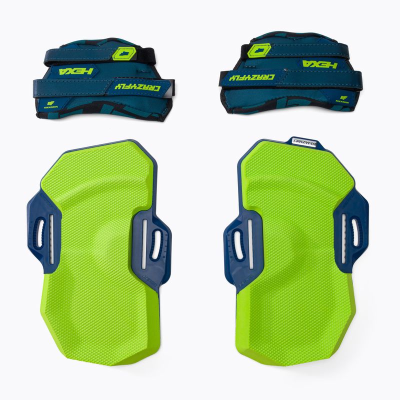 CrazyFly Hexa II Bindung Kleine blau-grüne Kiteboard Pads und Gurte T016-0264