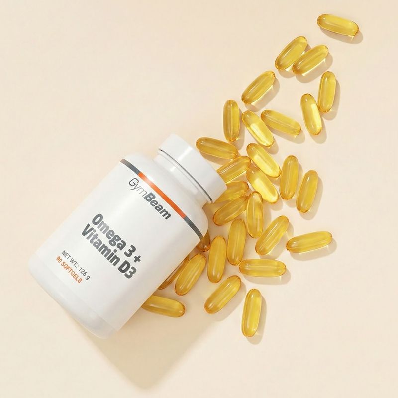 Fettsäuren + Vitamin D3 Nahrungsergänzungsmittel GymBeam Omega 3 + D3 90 Kapseln 2