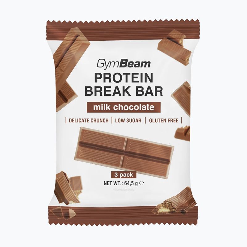 Proteinriegel GymBeam Break Bar 3pack 64,5 g milk chocolate