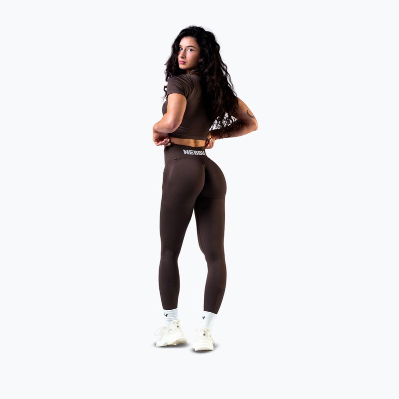 Damen Trainingsleggings NEBBIA Power dunkelbraun 2