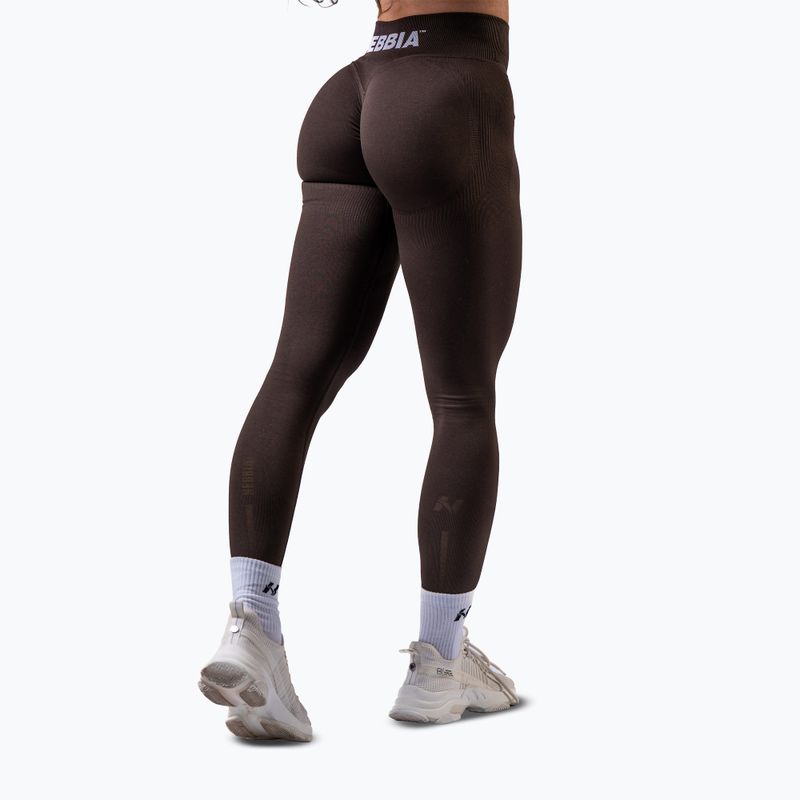 Damen Trainingsleggings NEBBIA Power dunkelbraun 3