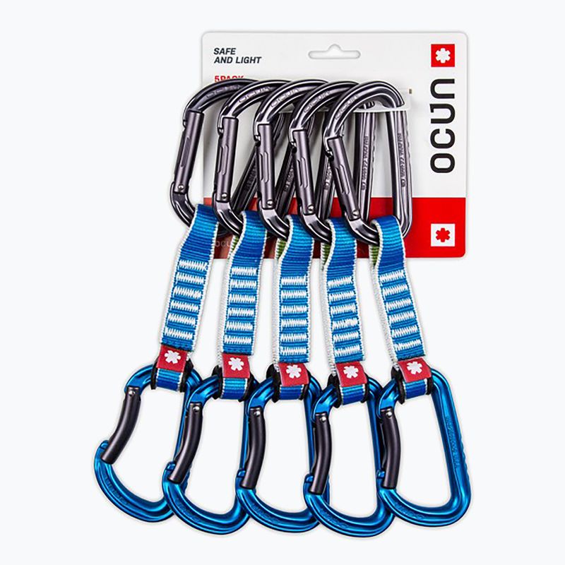 Ocun Falcon QD Zoom PA 12 cm Klettern Ausdrücke 5 Stück blau.