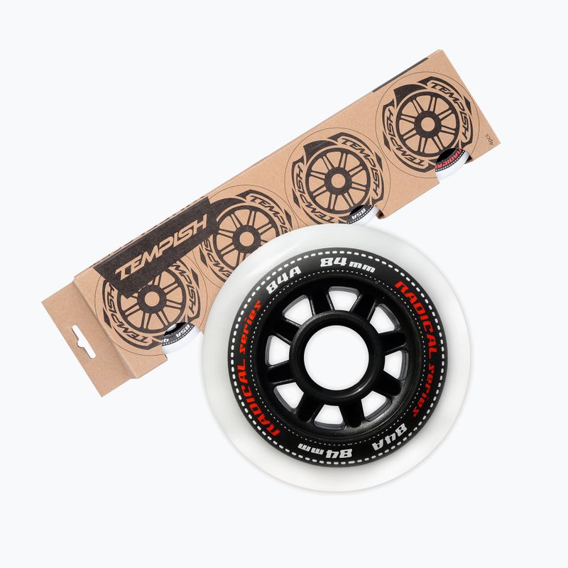 Tempish Radical 84 mm/84A rollerblade Räder 4 Stück weiß. 2