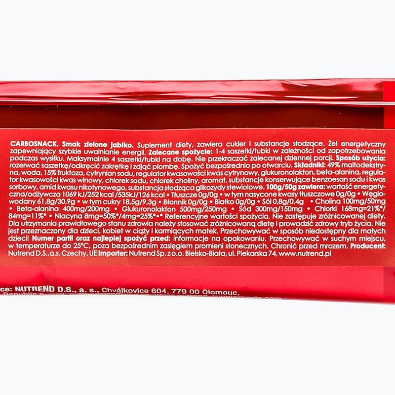 Nutrend Carbosnack Energie-Gel Beutel 50g grüner Apfel VG-004-50-ZJ 2