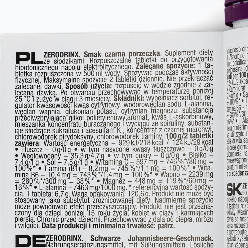 Nutrend Zero Drinx hypotonisches Getränk 18 Tabletten Johannisbeere VR-016-18-ČR 2