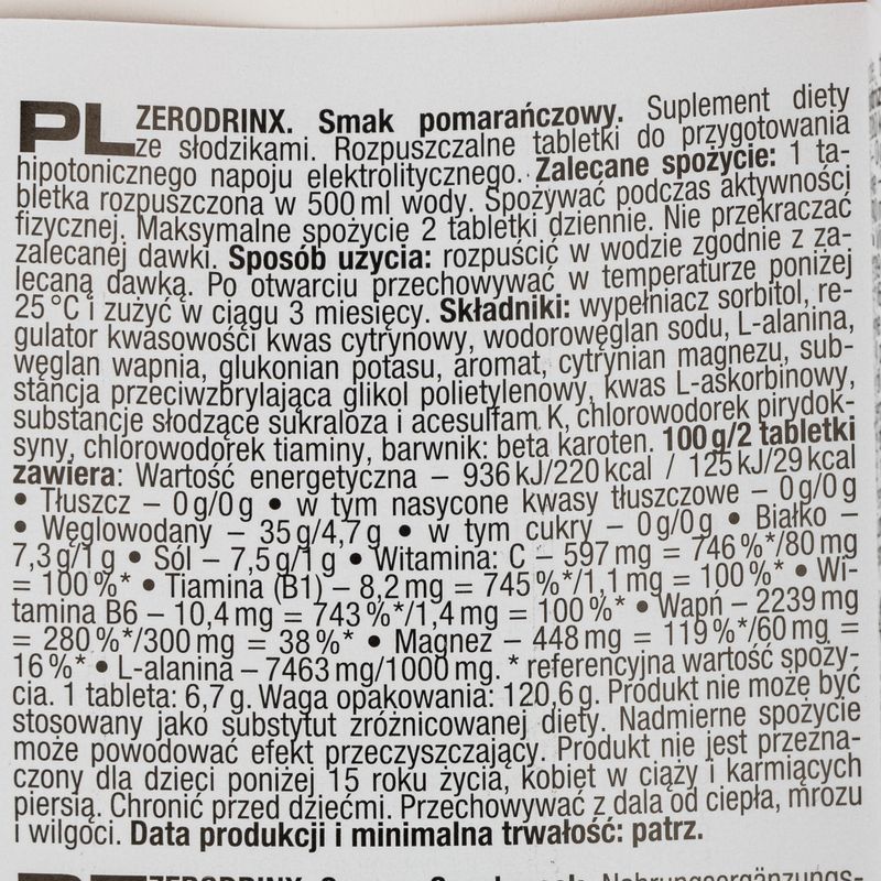 Nutrend Zero Drinx hypotonisches Getränk 18 Tabletten orange VR-016-18-PO 2