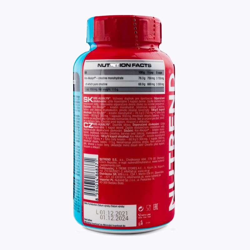 Kre-Alkalyn Nutrend Kreatin 120 Kapseln VR-031-120-XX 2