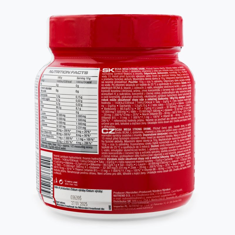 BCAA Mega Strong Nutrend Aminosäuren 400g schwarze Johannisbeere VS-106-400-ČR 3
