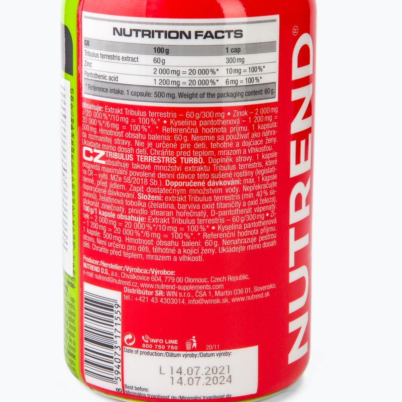Testosteron-Booster Nutrend Tribulus Terrestris Turbo 120 Kapseln VR-046-120-xx 3
