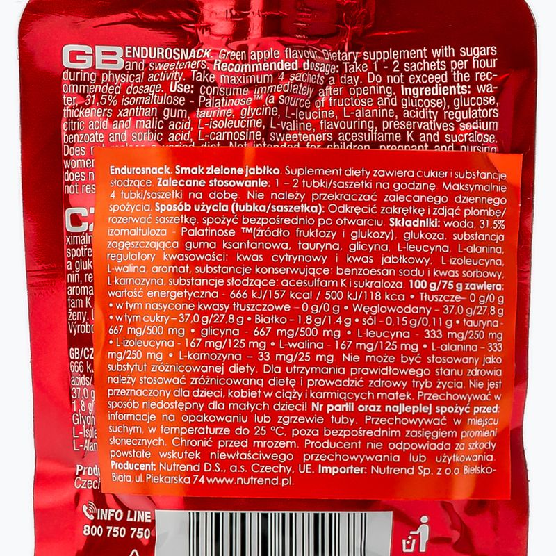 Nutrend Endurosnack Energie-Gel-Beutel 75g grüner Apfel VG-005-75-ZJ 2