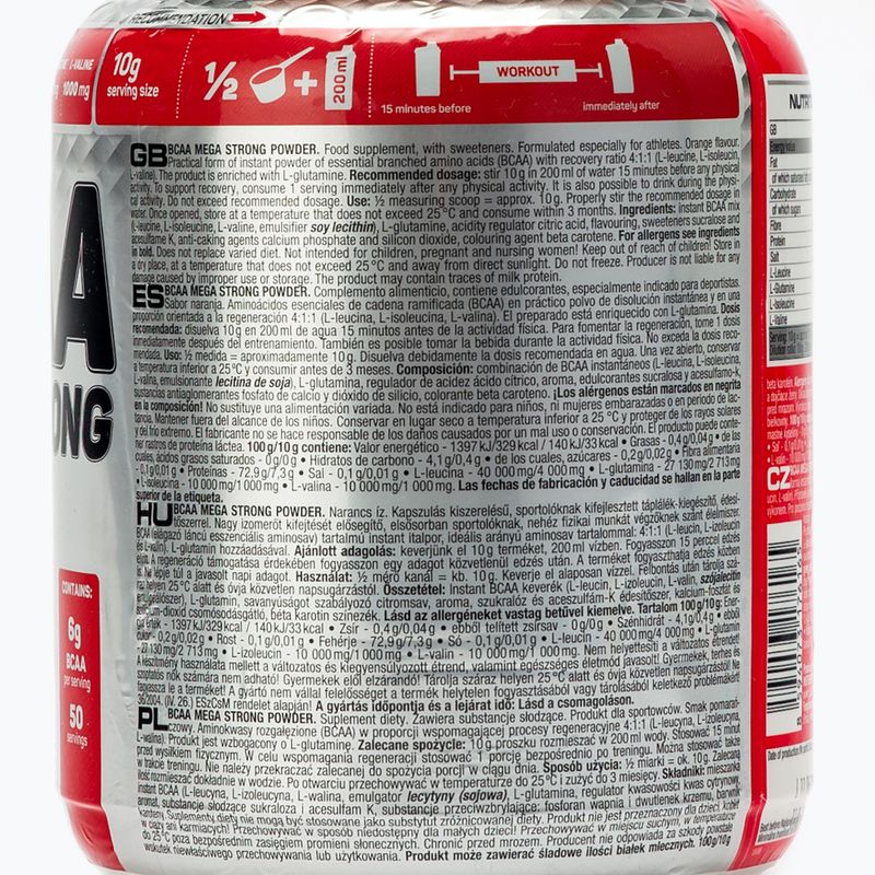 BCAA Mega Strong Nutrend Aminosäuren 500g orange VS-045-500-PO 2