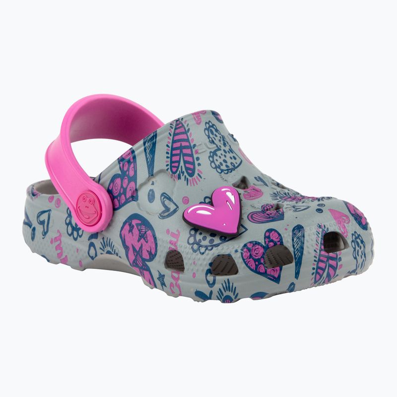 Coqui Little Frog mid.grey/fuchsia love/amulet Kindersandalen 8