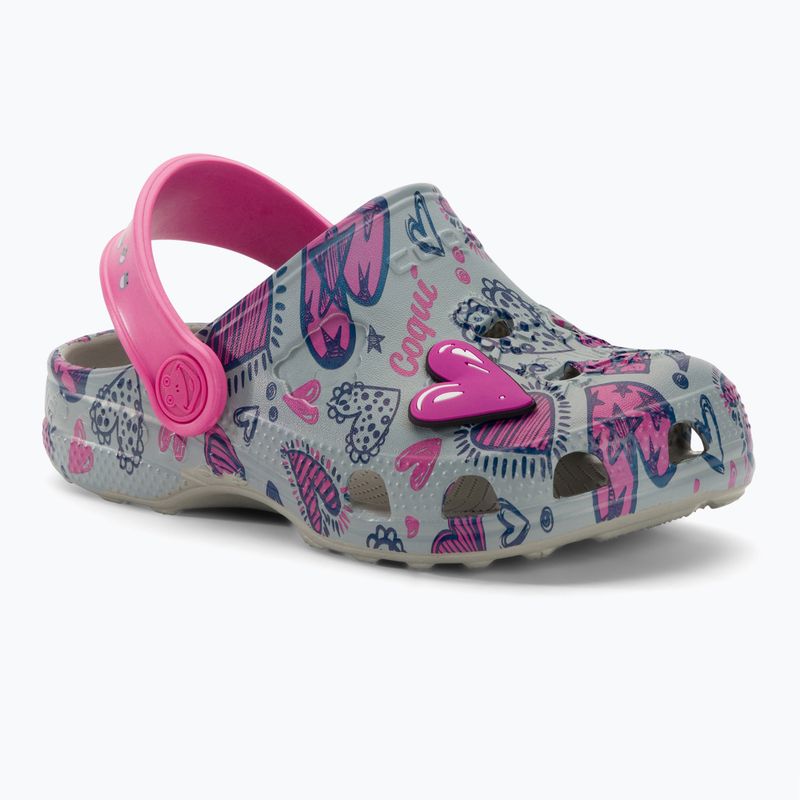 Coqui Little Frog mid.grey/fuchsia love/amulet Kindersandalen 2