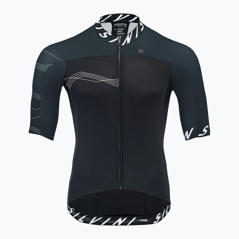 Radtrikot Herren SILVINI Stelvio schwarz-weiß 312-MD164/812