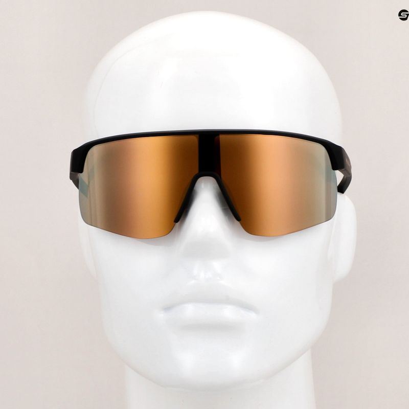Red Bull Spect Dakota Gummi schwarz/Rauch mit Gold Spiegel Radfahren Brille 8