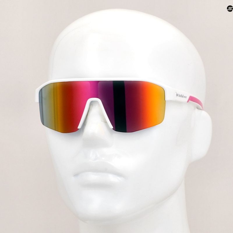 Red Bull Spect Dundee weiß/rauch mit rosafarbener Revo-Radbrille 9