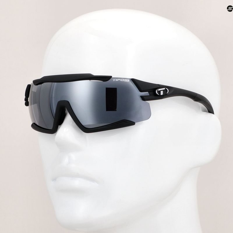 Tifosi Aethon 3 matt schwarz/rauch/ac rot/klar Fahrradbrille 7