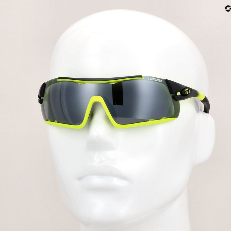 Tifosi Davos race neon/rauch/ac rot/klar Fahrradbrille 8