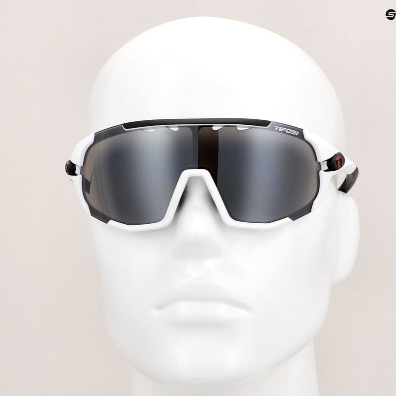 Tifosi Sledge matte weiß/Rauch/ac rot/klar Fahrradbrille 9