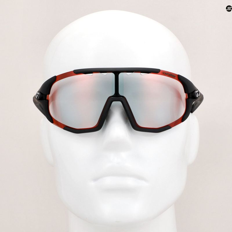 Tifosi Sledge Fototec mattschwarz/clarionrot phototrope Fahrradbrille 9