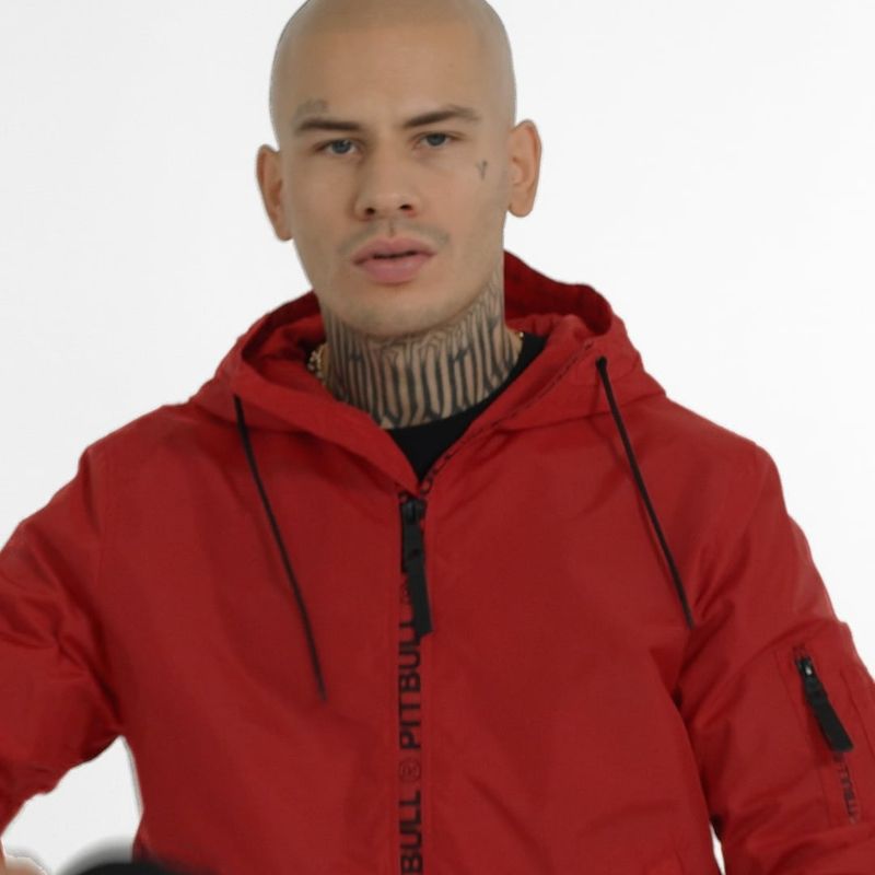 Herren Pitbull West Coast Overpark Kapuzenjacke rot 11