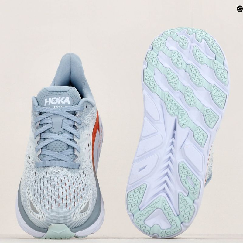 Damen Laufschuhe HOKA Clifton 8 Wide blau fog/plein air 11