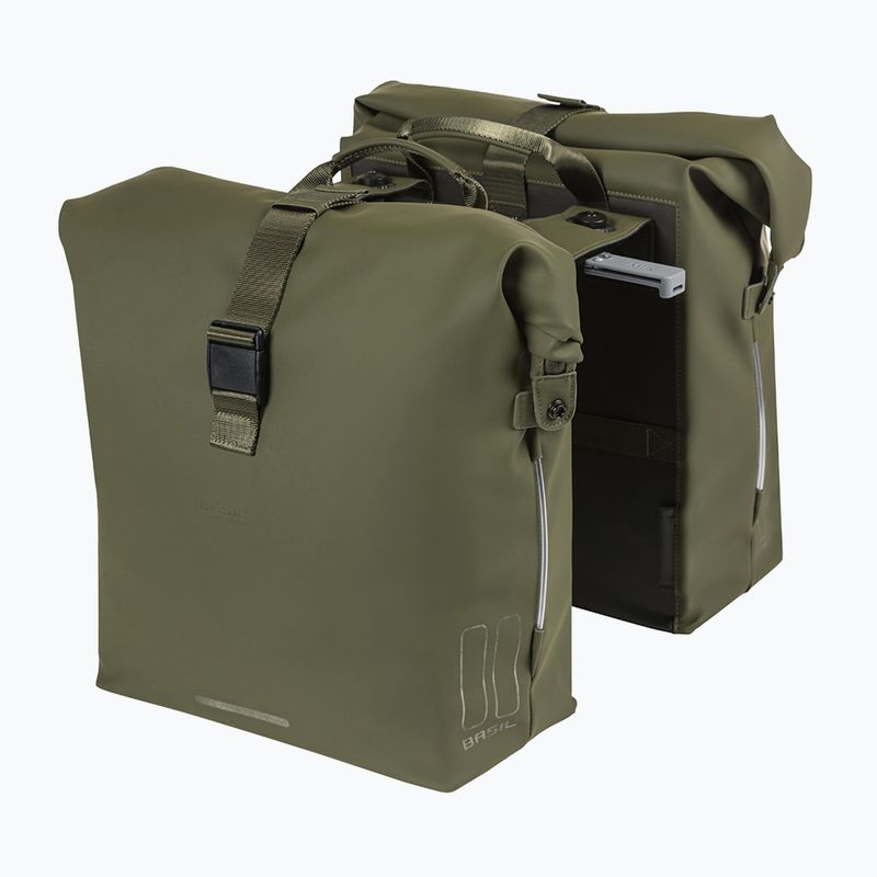 Basil Soho Nordlicht Double Bag MIK 41 l moosgrün Fahrradtasche 2