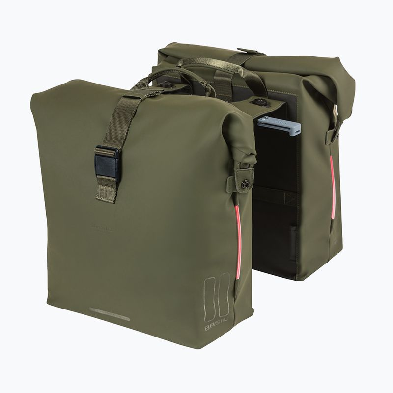 Basil Soho Nordlicht Double Bag MIK 41 l moosgrün Fahrradtasche 3