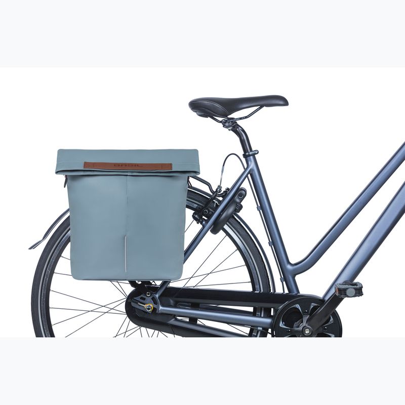 Fahrradträger Tasche Basil City Shopper Vegan Leder 16 l blau 6