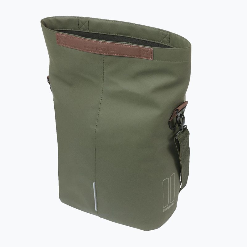 Fahrradträger Tasche Basil City Shopper Vegan Leder 16 l moosgrün 5