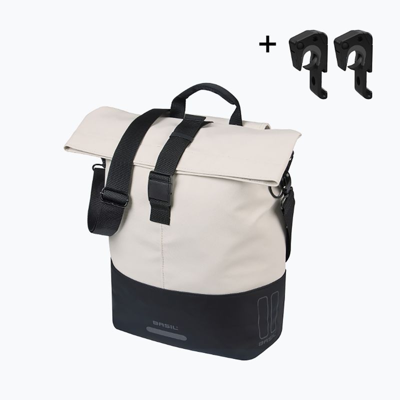 Fahrradtasche Basil Cove Shopper MIK Hooks 16 l off white/black 2